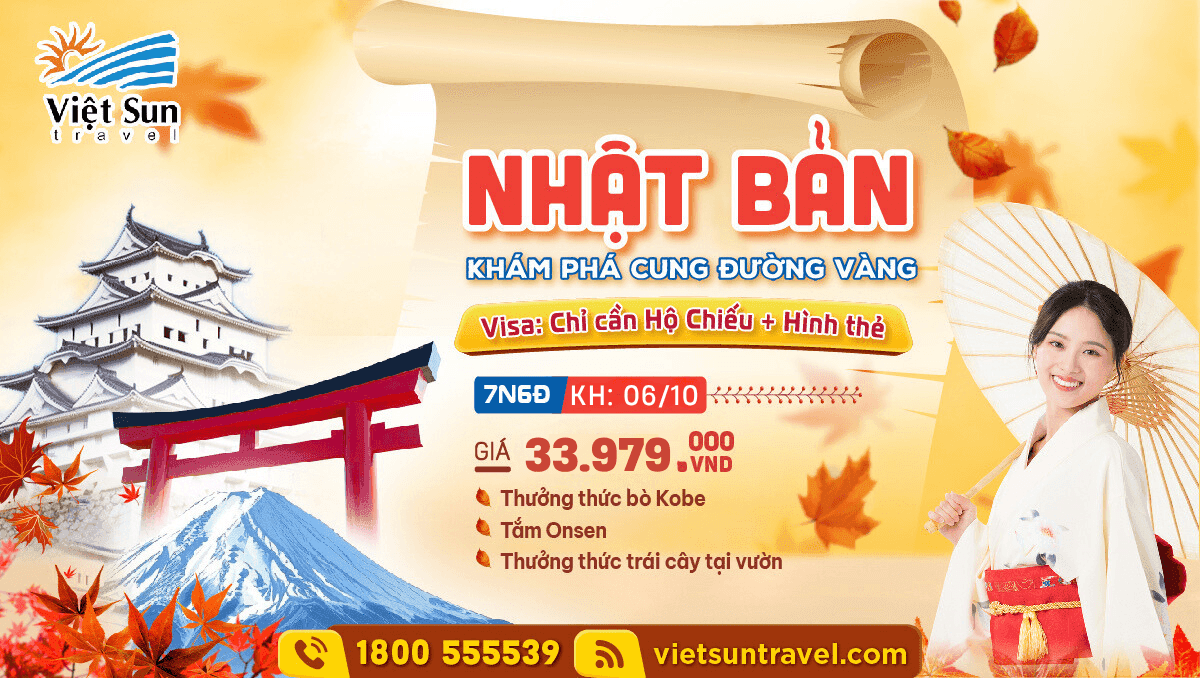 Tour Nhật Bản mùa thu 06/10/2025