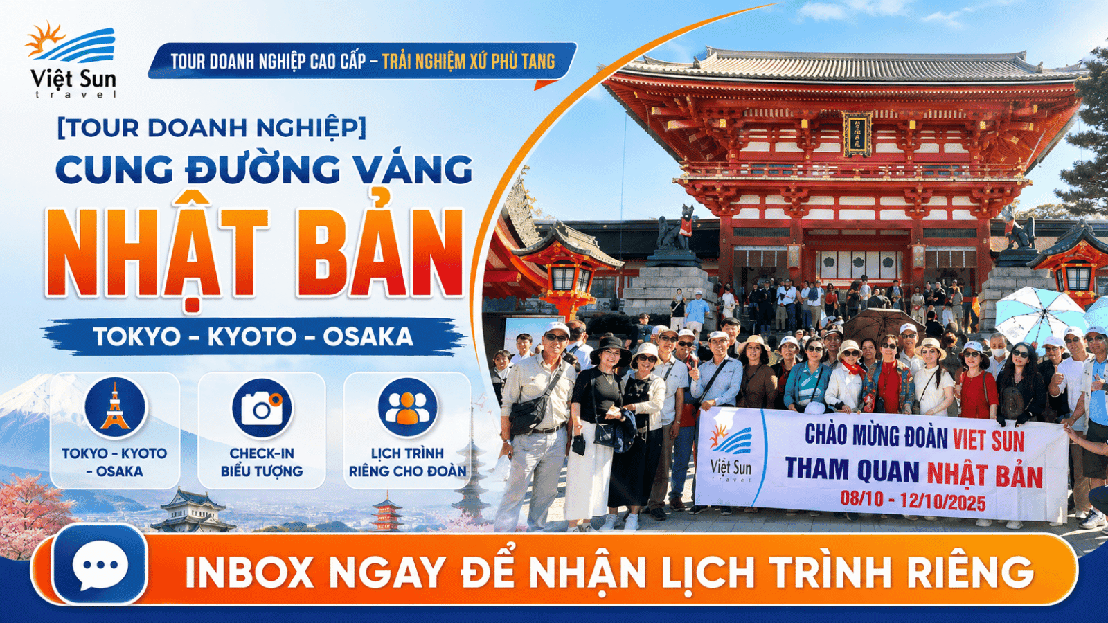 [Tour Doanh Nghiệp] Cung Đường Vàng Nhật Bản: Tokyo - Kyoto - Osaka