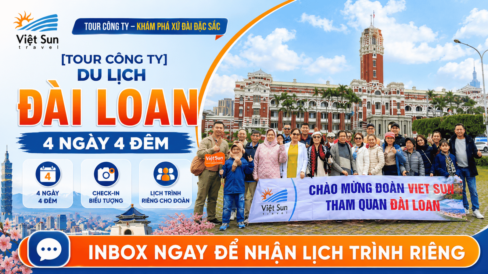 [Tour Công Ty] Du Lịch Đài Loan 4 Ngày 4 Đêm
