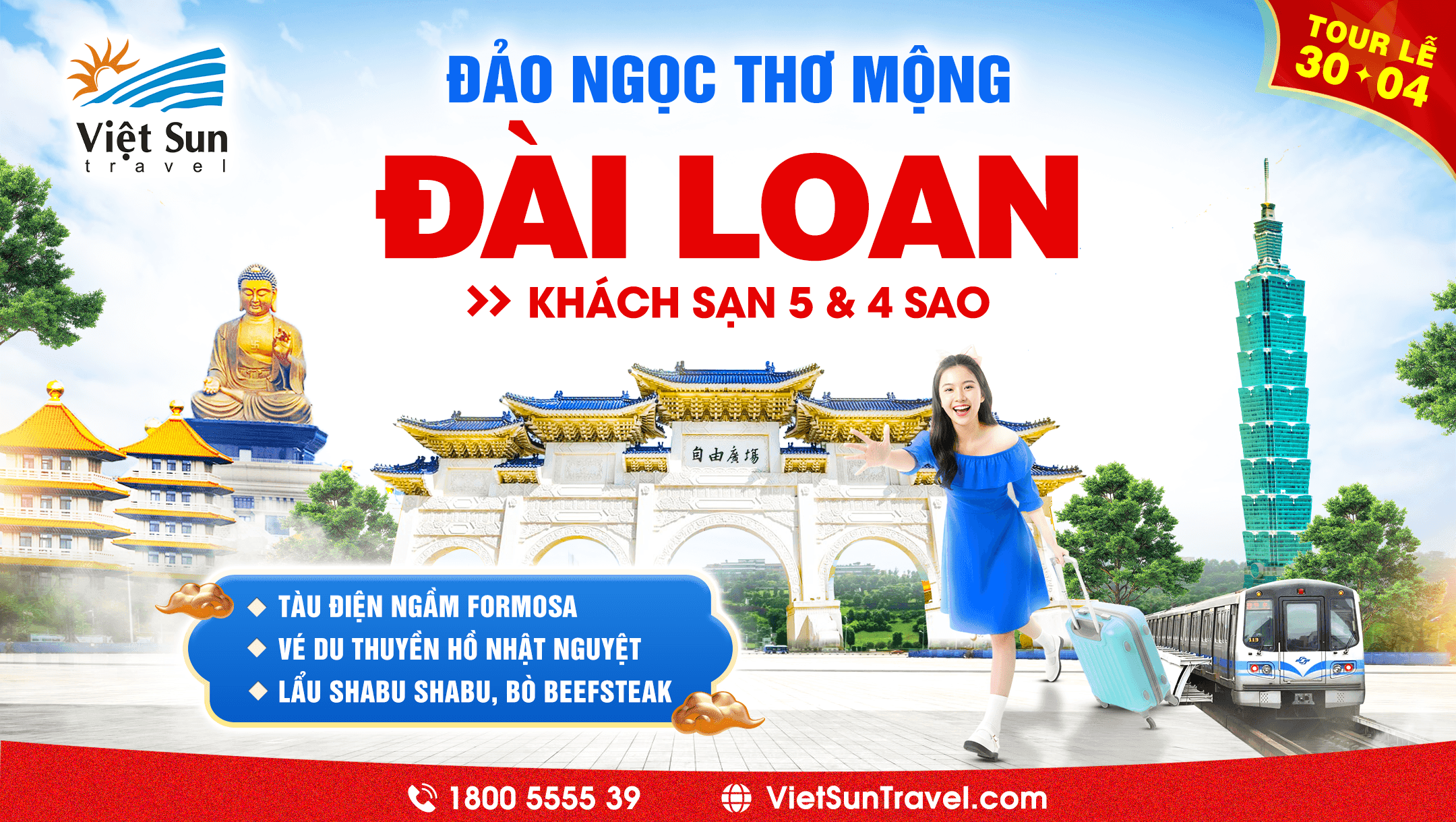ĐÀI LOAN tour lễ 30/4 viet sun