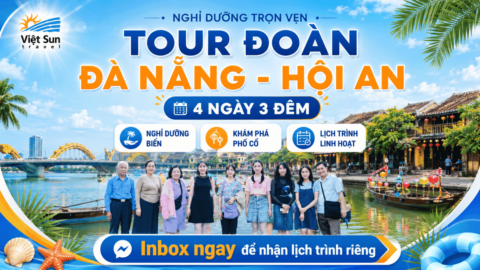 Tour đoàn nghỉ dưỡng Đà Nẵng - Hội An 4 ngày 3 đêm