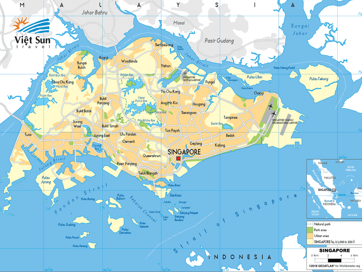 Bản đồ Quốc đảo sư tử Singapore