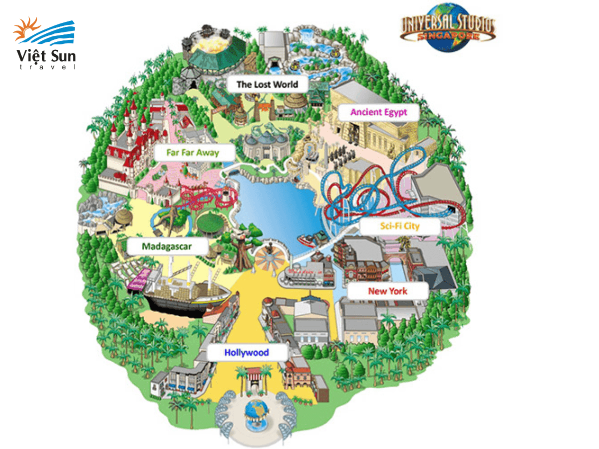 Bản đồ Universal Studios Singapore (USS)