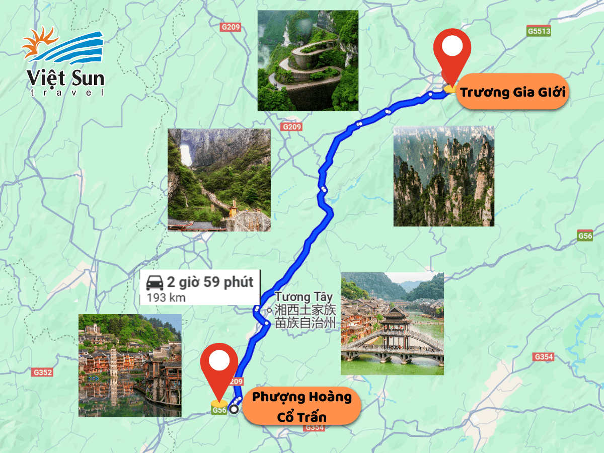 Bản đồ du lịch Phượng Hoàng cổ Trấn