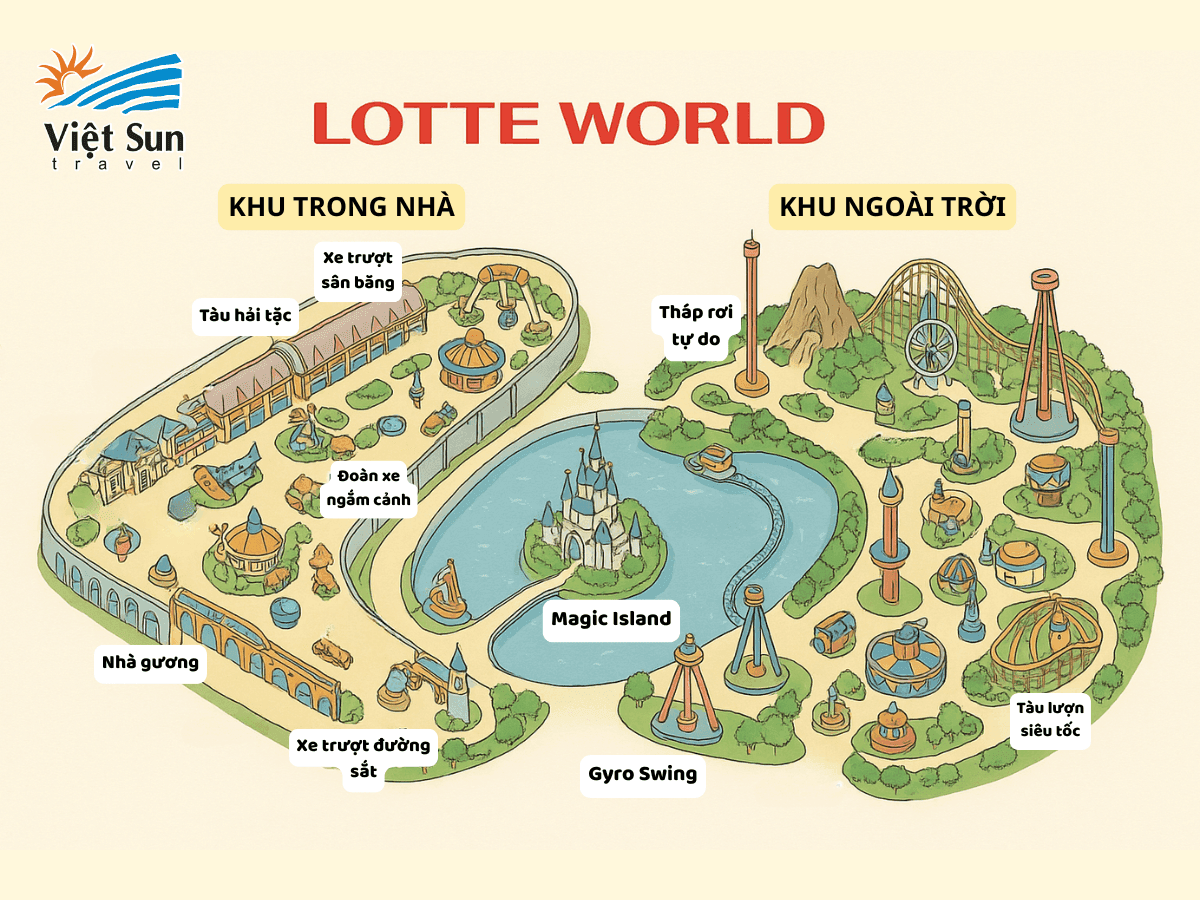 Bản đồ vui chơi công viên Lotte World