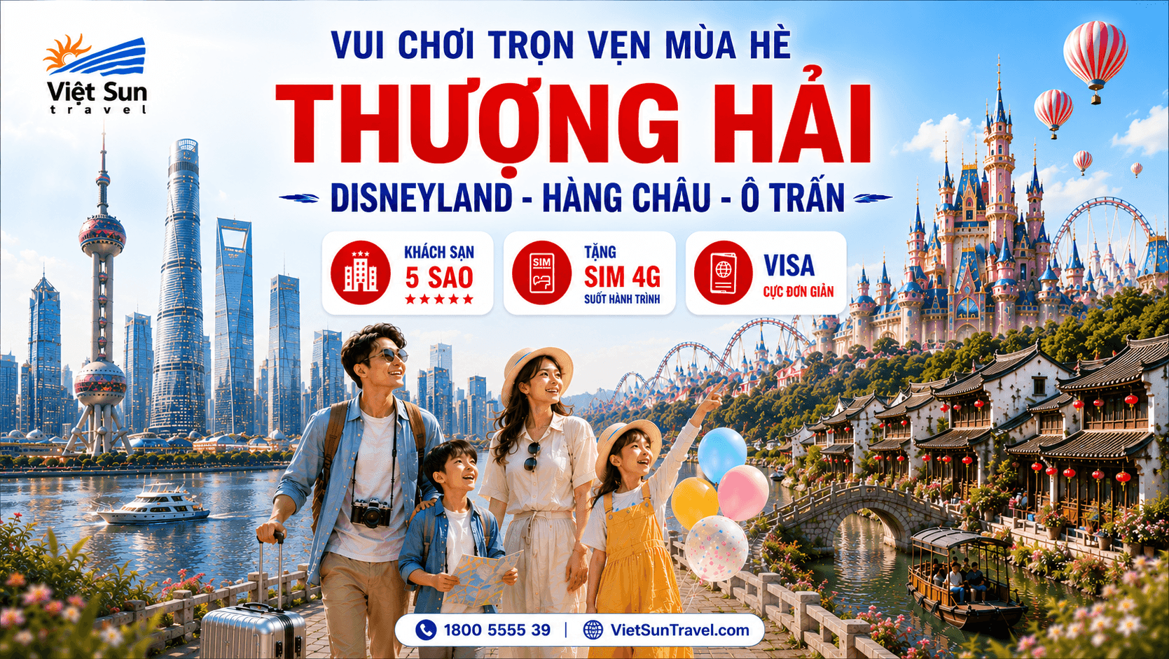 DU LỊCH THƯỢNG HẢI - DISNEYLAND - HÀNG CHÂU – Ô TRẤN 5N5Đ 