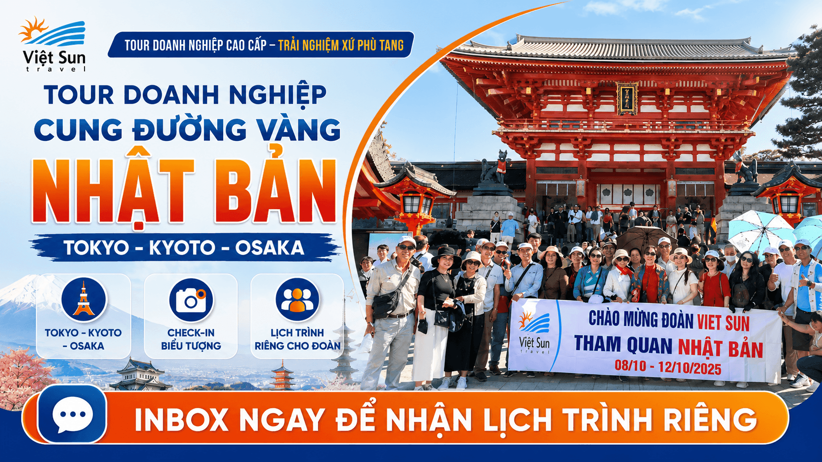 [Tour Doanh Nghiệp] Cung Đường Vàng Nhật Bản: Tokyo - Kyoto - Osaka
