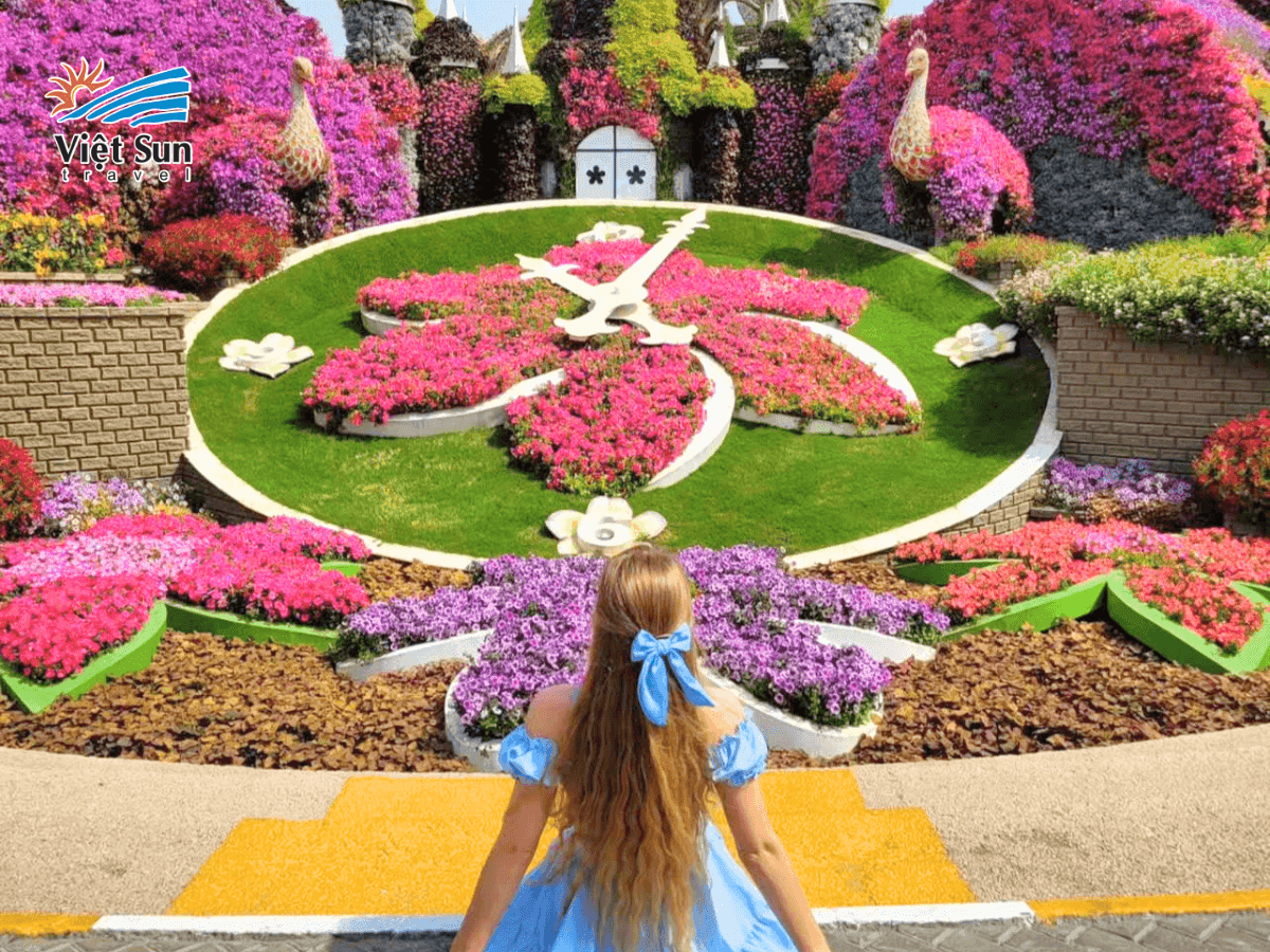 Check-in tại Vườn hoa Dubai Miracle Garden