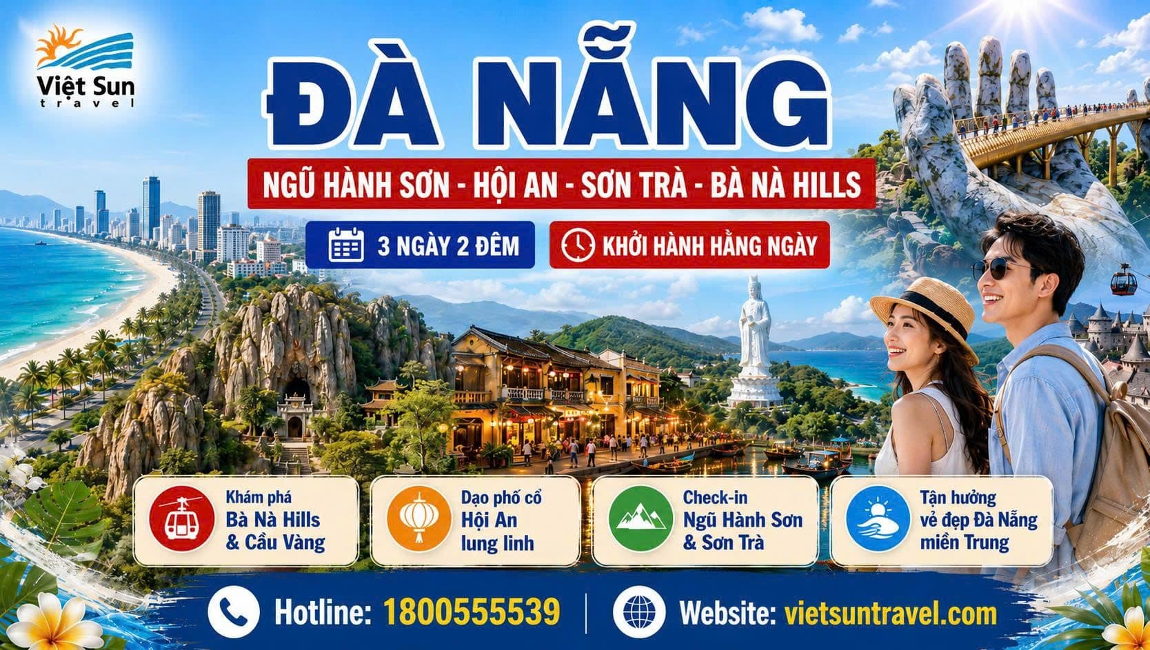 Đà Nẵng - Ngũ Hành Sơn - Hội An - Sơn Trà - Bà Nà Hills