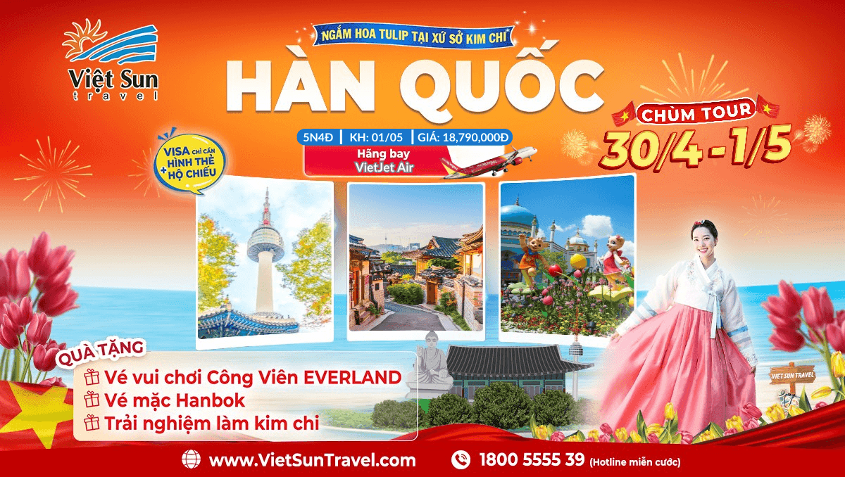 Tour Hàn Quốc lễ 30 tháng 4