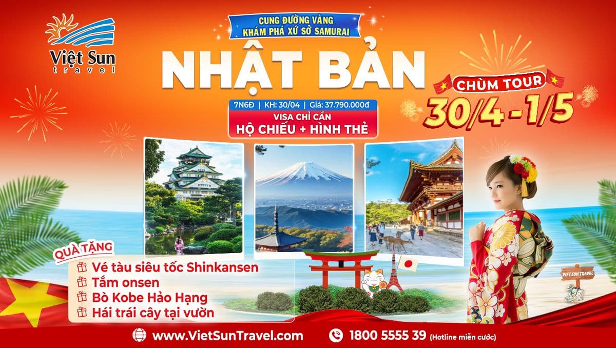 Tour du lịch Nhật Bản Lễ 30/4 