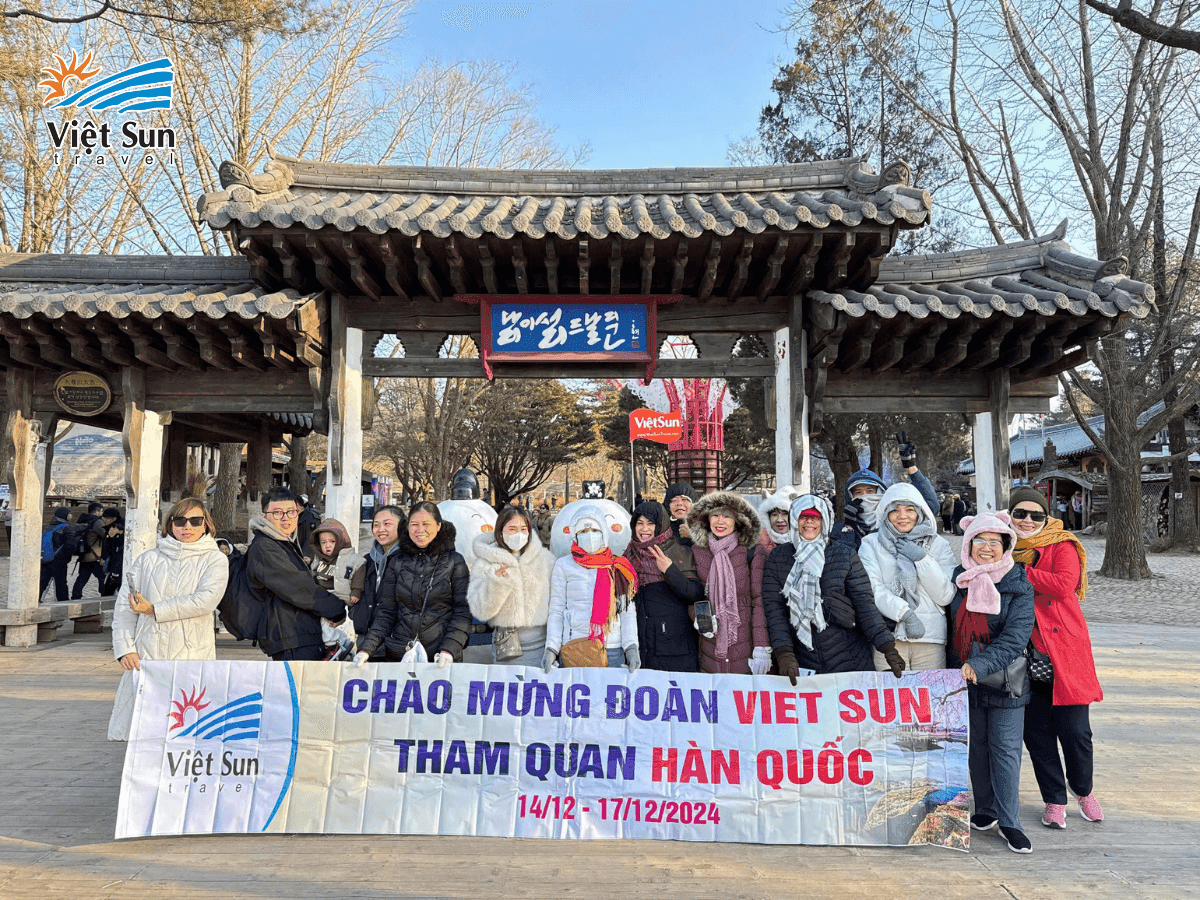 Đoàn check in đảo Nami Hàn Quốc