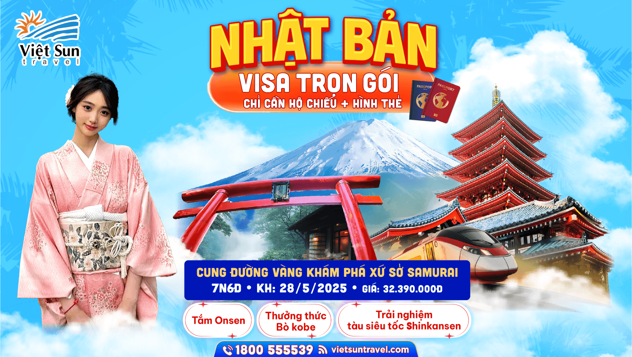 Tour Nhật Bản 7N6Đ (KH: 28/05/2025)