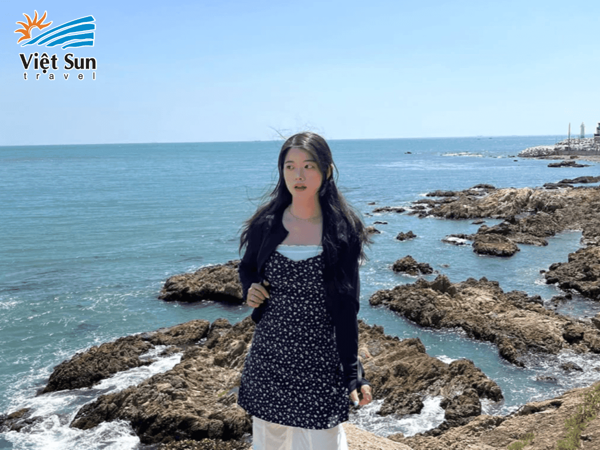 Check in tại bãi biển Haeundae, thành phố Busan