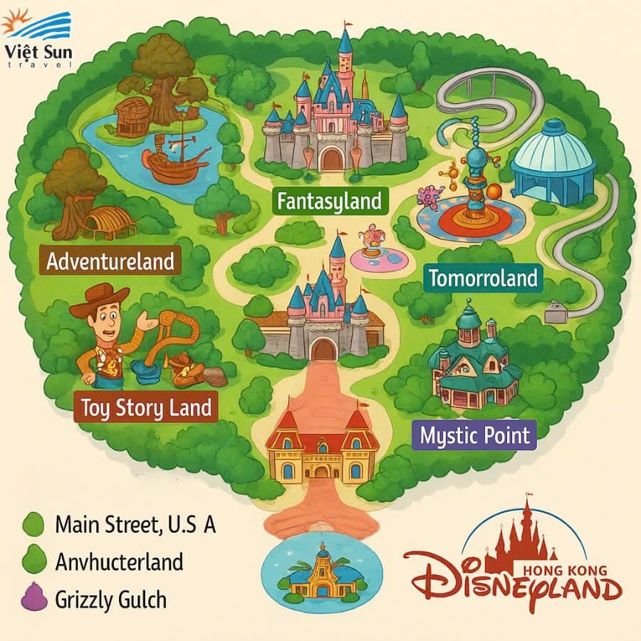 Bản đồ Disneyland Hồng Kông