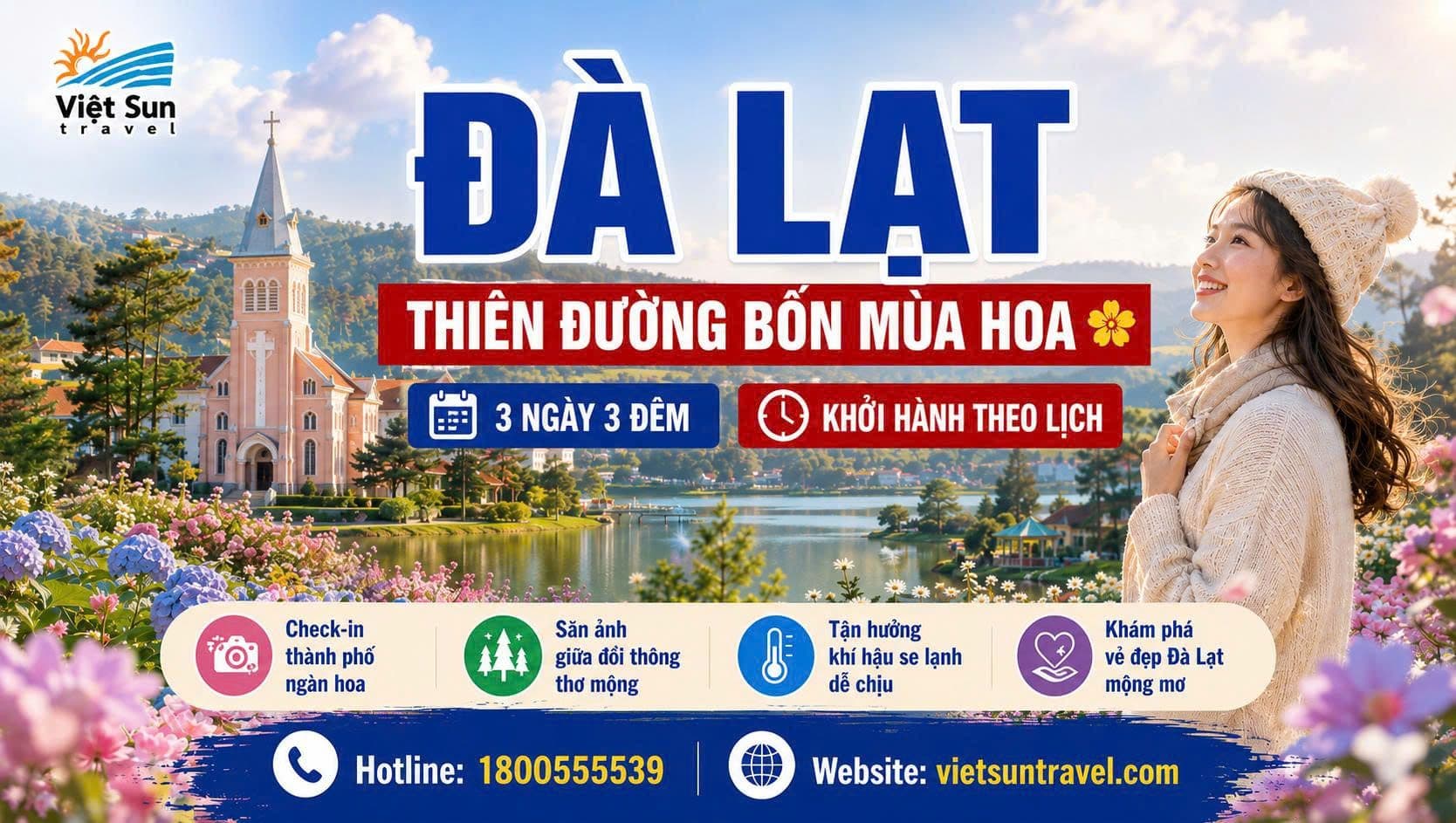 ĐÀ LẠT – THIÊN ĐƯỜNG BỐN MÙA HOA (3N3Đ)