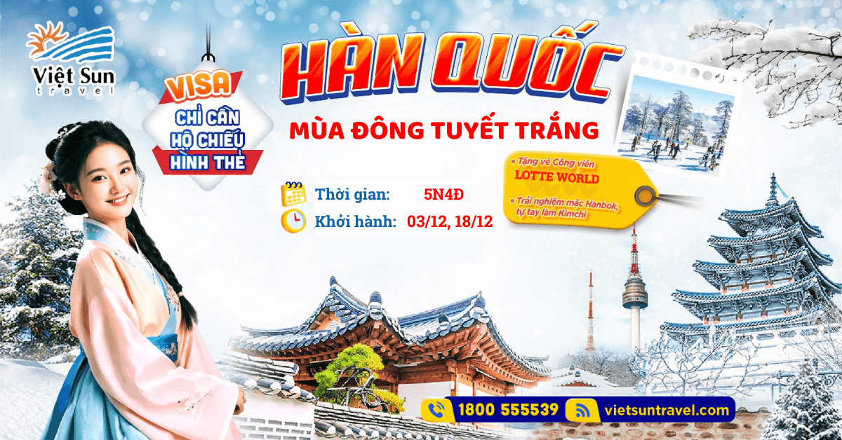 du lịch hàn quốc mùa đông tuyết trắng