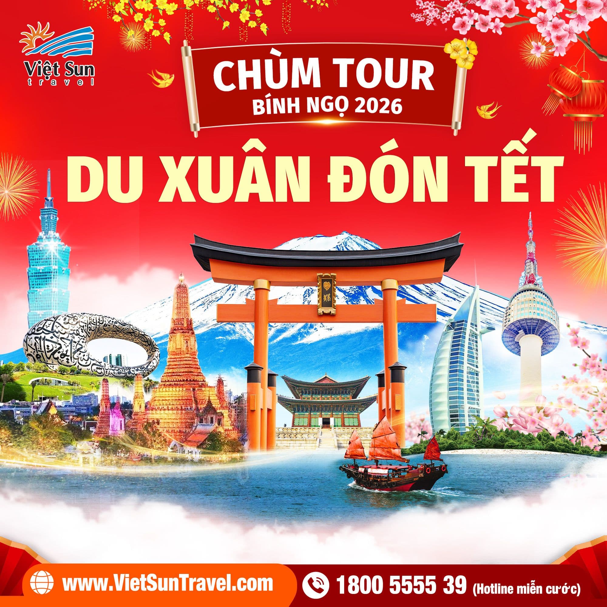 du xuân đón tết bính ngọ viet sun travel