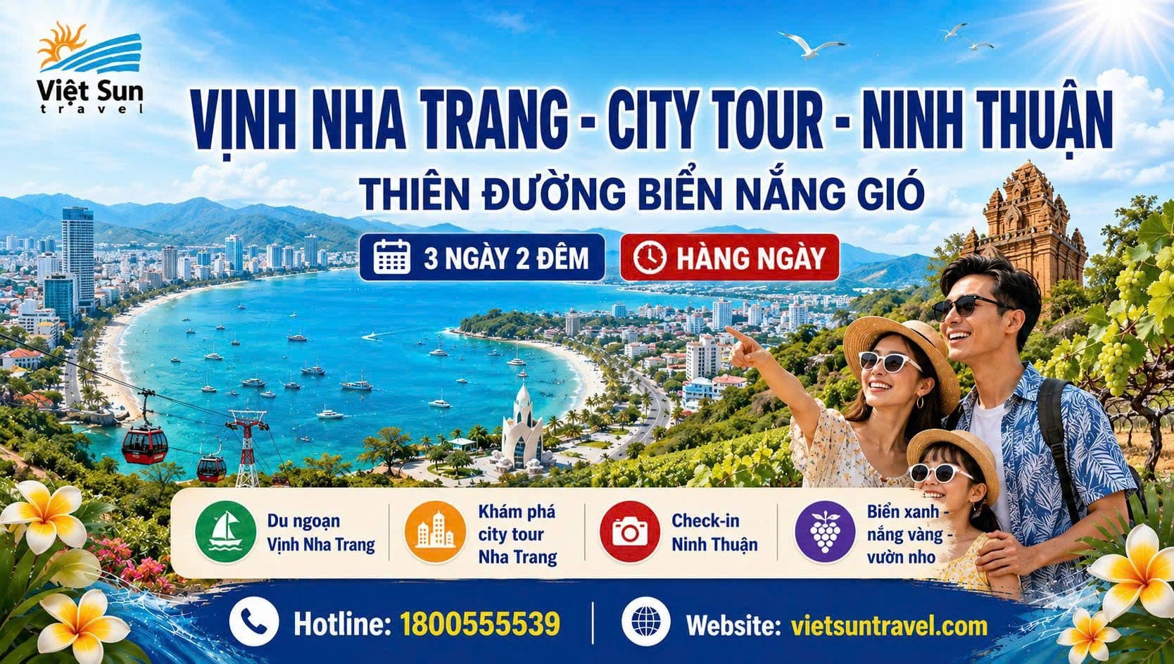 TOUR VỊNH NHA TRANG - CITY TOUR – NINH THUẬN (3N2Đ)