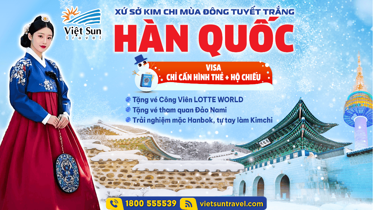 Tour Hàn Quốc Mùa Đông Ngắm Tuyết 5N4Đ