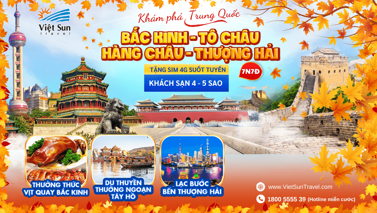tour bắc kinh thượng hải mùa thu