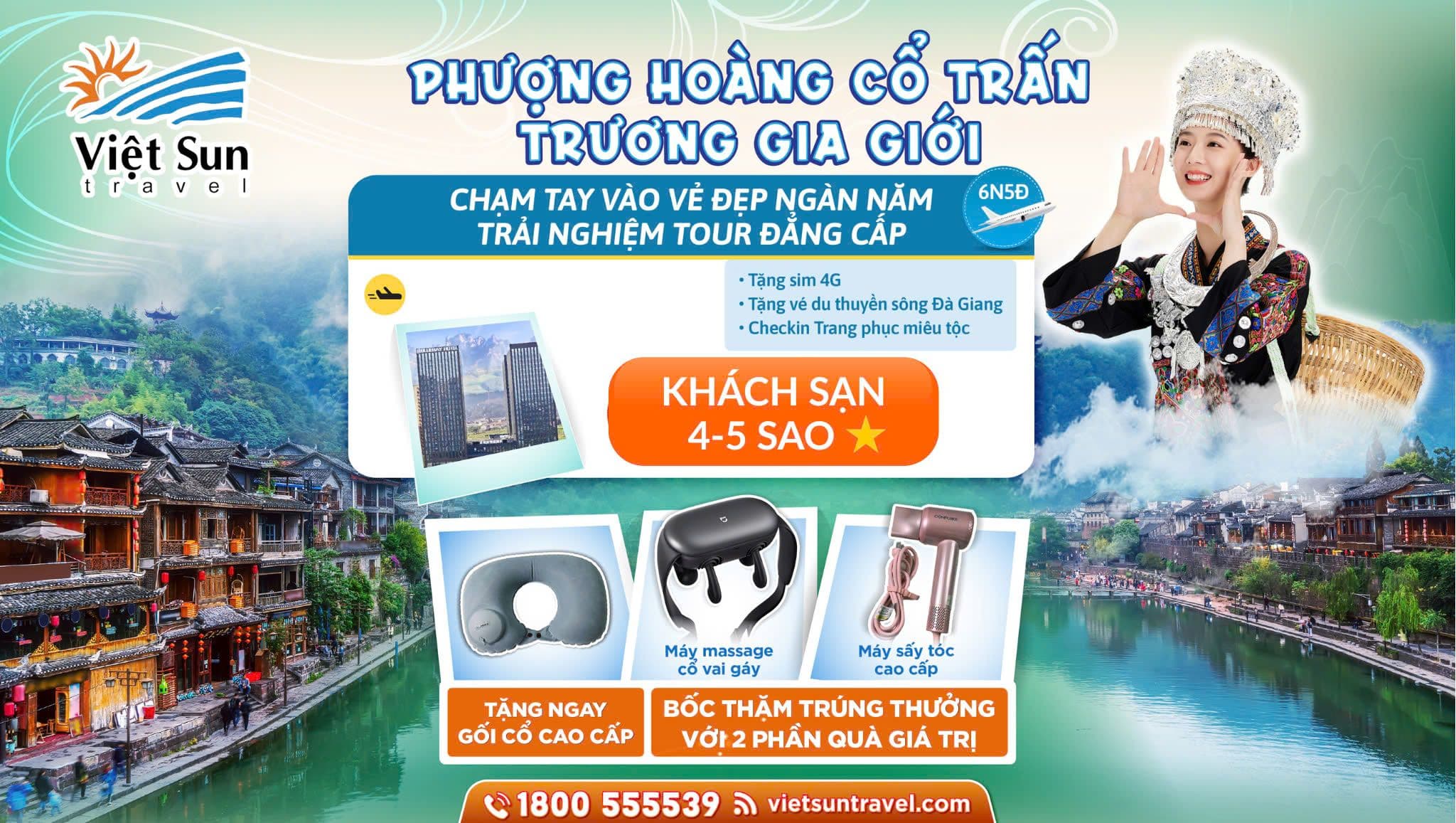 Tour Phượng Hoàng Cổ Trấn - Trương Gia Giới 6N5Đ (KH: Tháng 5-6)