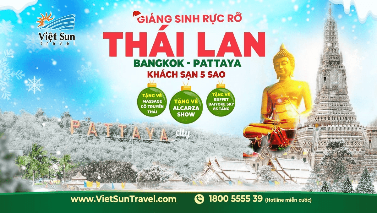 Tour mùa đông Thái Lan đón giáng sinh