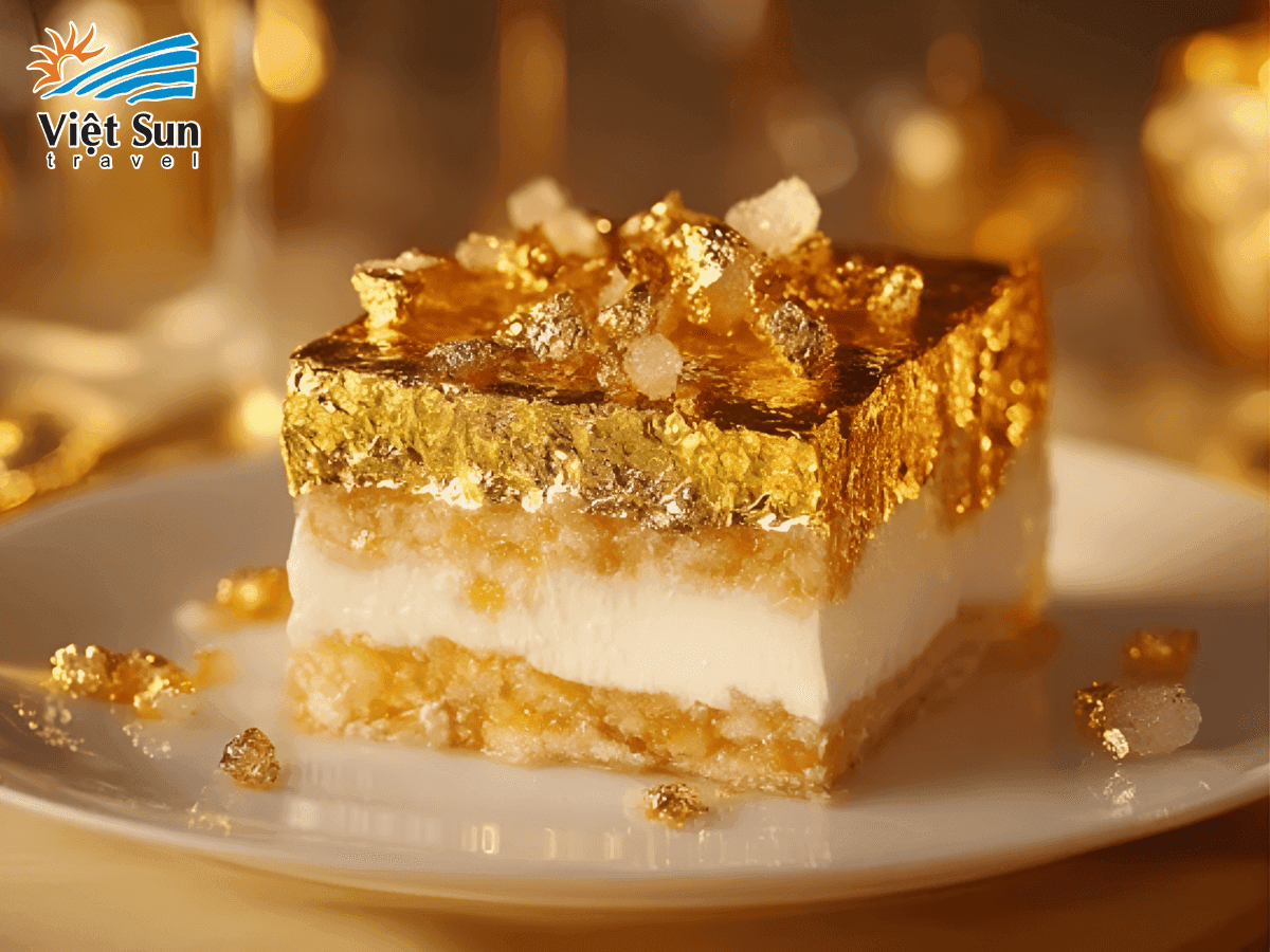 Bánh dát vàng sang trọng, điểm nhấn ẩm thực phản ánh lối sống đẳng cấp của Dubai