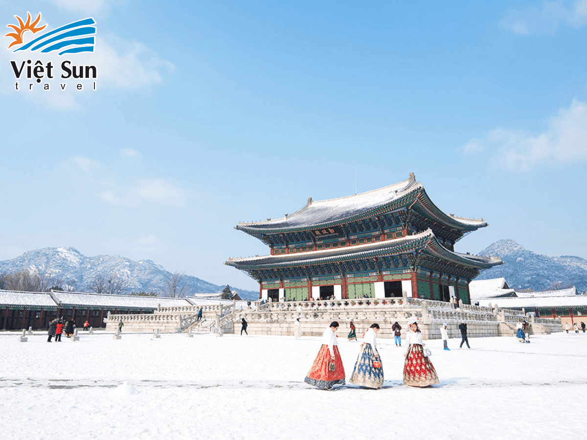 Cảnh phúc cung mùa đông tour hàn quốc Viet Sun Travel