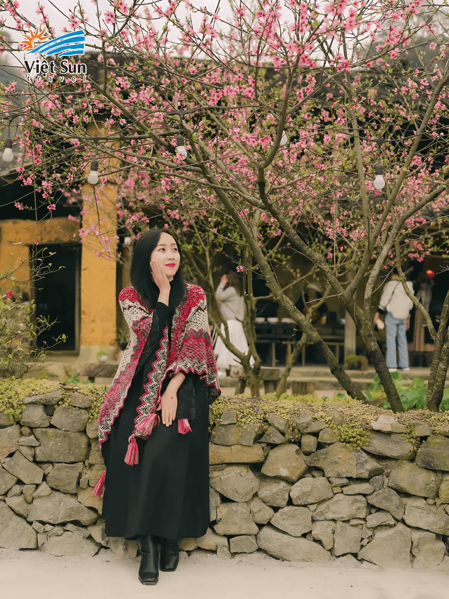 Check-in cùng cây hoa đào tại Lô Lô Chải, Hà Giang tháng 3