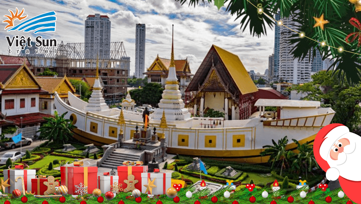 Du lịch Thái Lan tham quan chùa thuyền Wat Yannawa