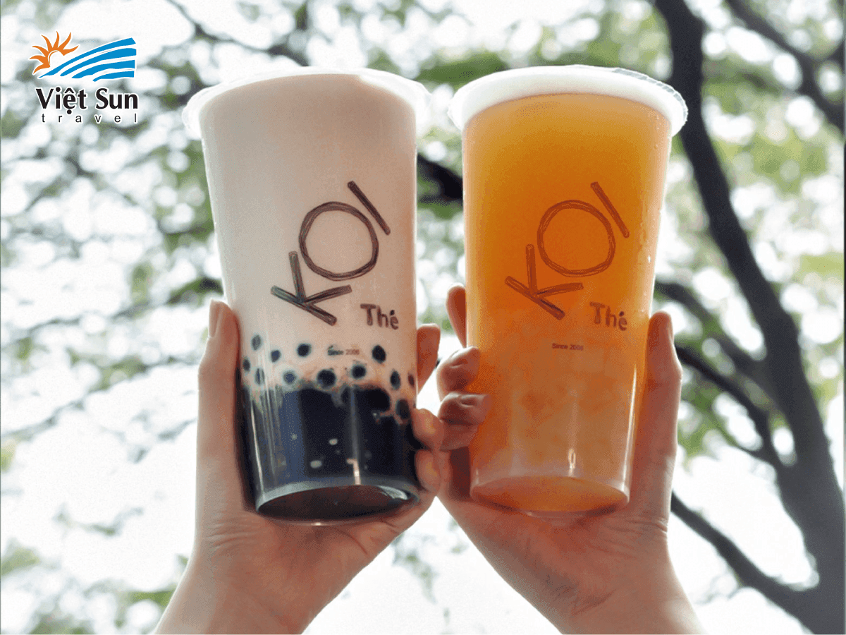 KOI Thé, lớp milk foam béo ngậy kết hợp cùng trân châu vàng nổi bật