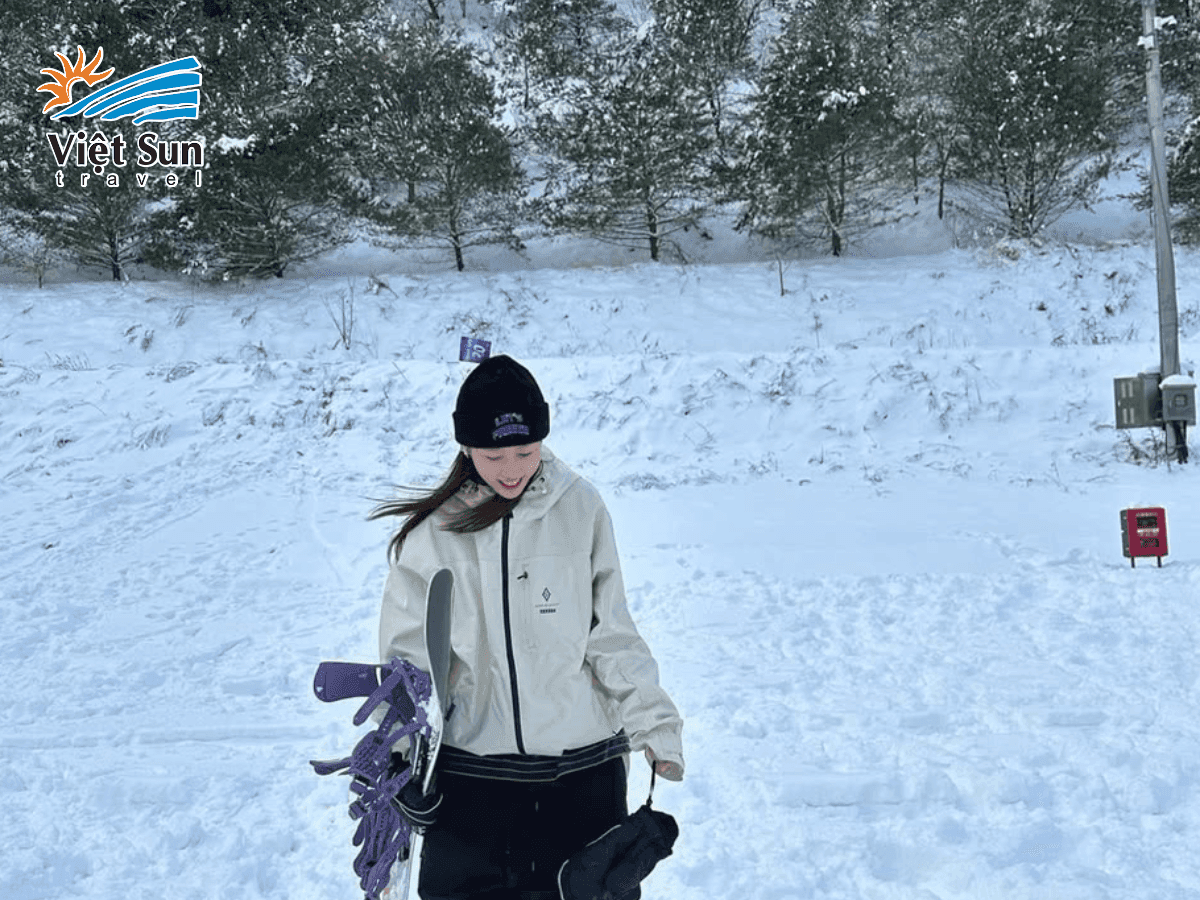 Khu trượt tuyết tại Pyeongchang phủ đầy tuyết trắng vào tháng 1