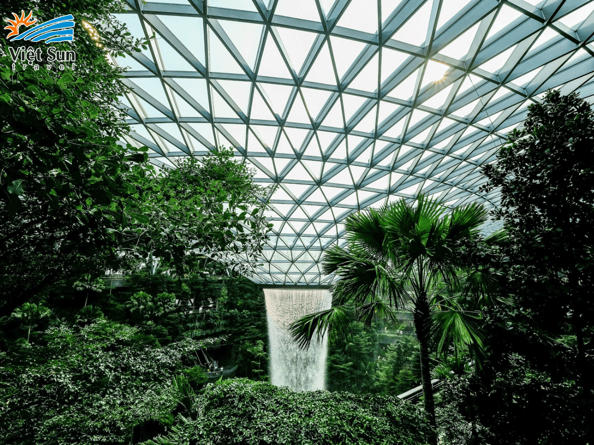 Khu vườn xanh độc đáo bên trong Changi Airport