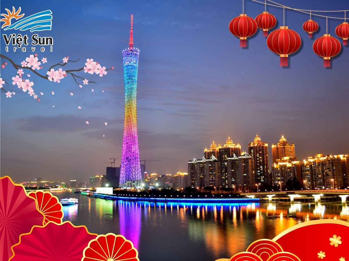 Tour Hồng Kông ngắm nhìn Tháp Quảng Châu rực rỡ