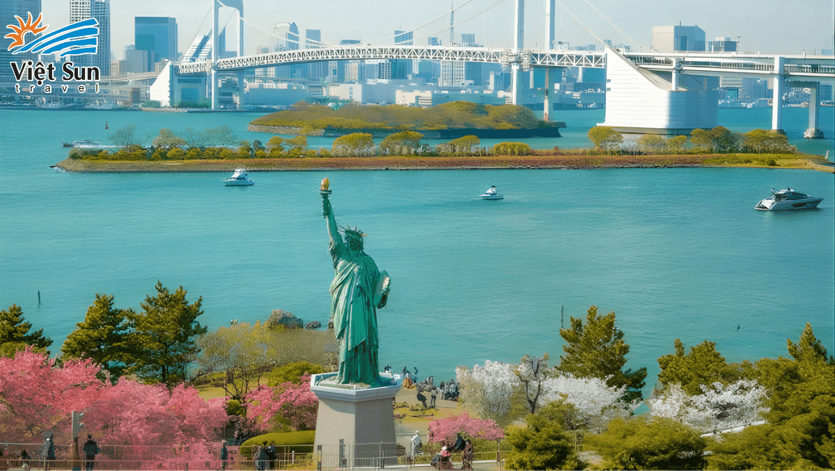 Tượng nữ thần tự do tại Hòn đảo nhân tạo Odaiba