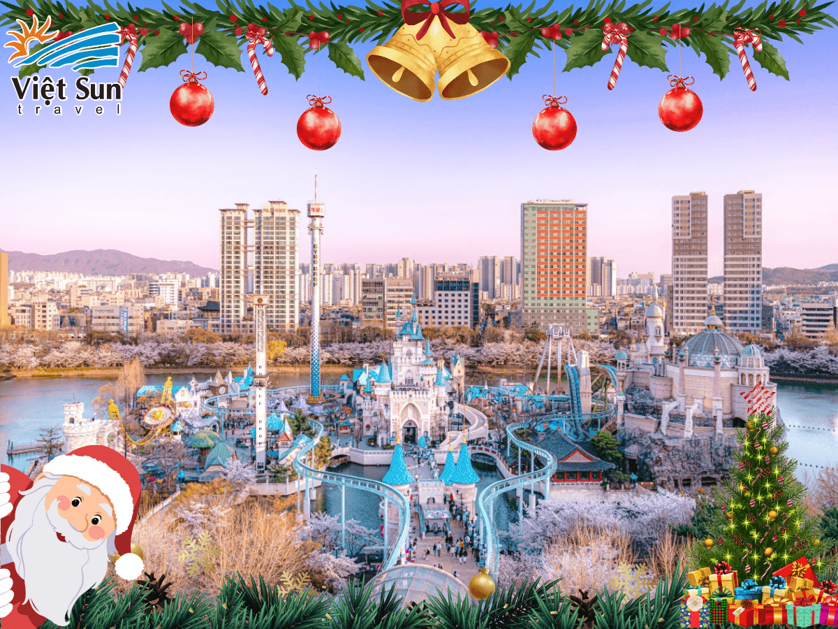 Vui chơi Lotte World tour hàn quốc viet sun travel