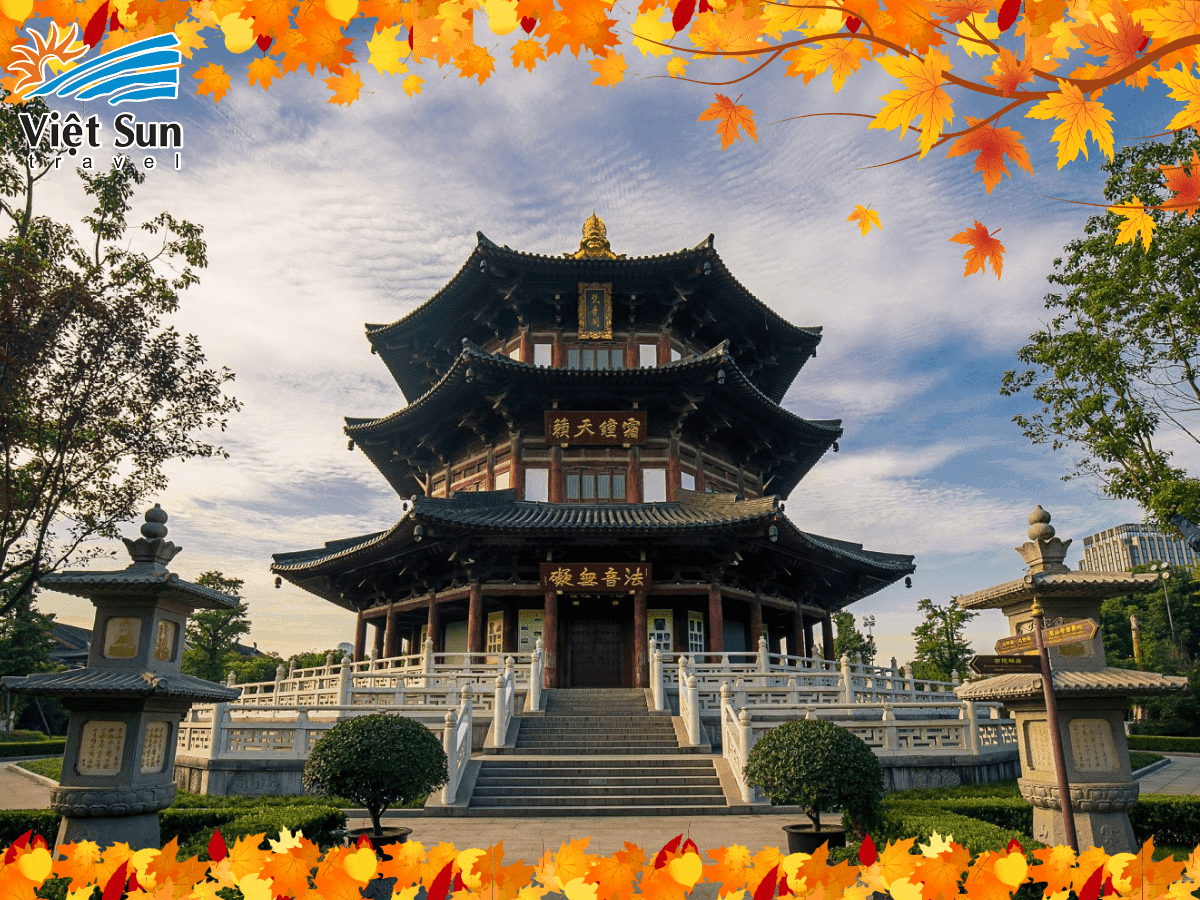 check in Hàn Sơn Tự tour Thượng Hải Viet Sun Travel