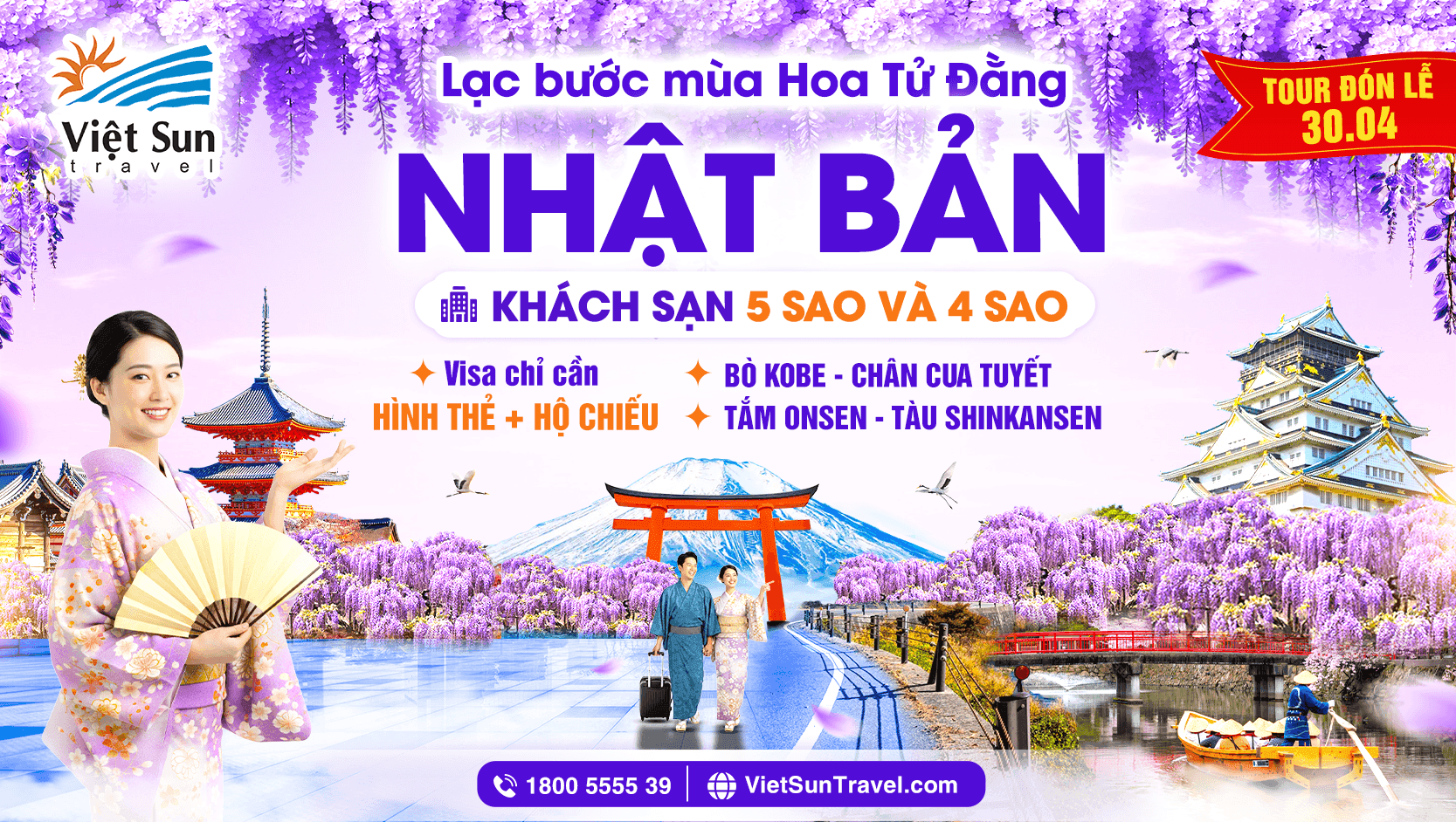 tour nhật bản ngắm hoa tử đẳng viet sun travel